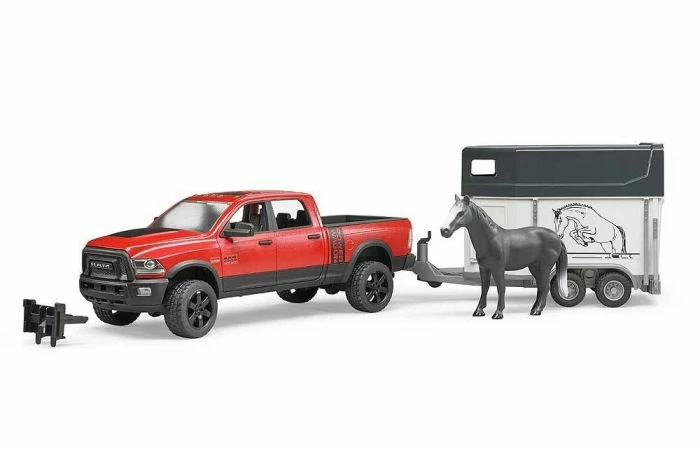 Bruder 2501 RAM 25 Power Wagon Met Paardenaanhanger En 1 Paard - Afbeelding 2
