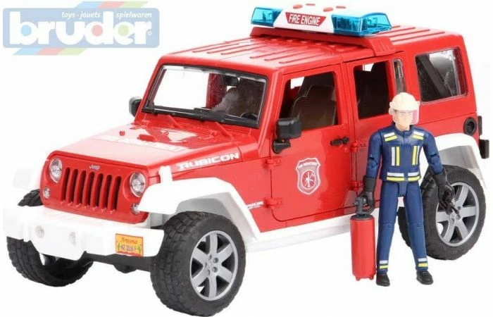 Bruder 2528 Jeep Wrangler Brandweer + Speelfiguur - Afbeelding 3