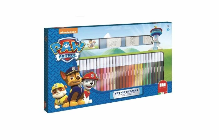 Paw Patrol Kleurset Met Stempel 40dlg