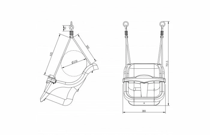 AXI Baby Schommel Grijs/wit Met Zitje Grijs/wit - Afbeelding 5