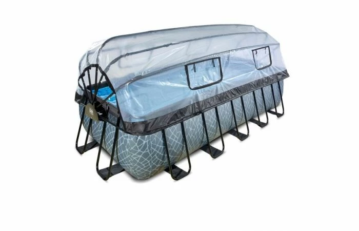 EXIT Zwembad 540x250x122cm Met Overkapping En Zandfilter- En Warmtepomp