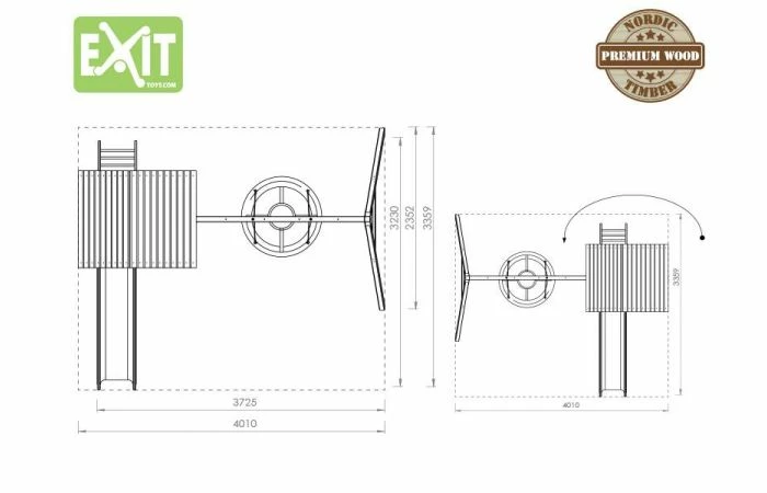EXIT Aksent Speeltoren Met Aanbouwschommel (nestschommel) - Afbeelding 2