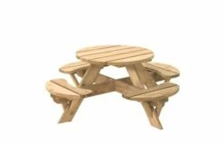 Woodvision Jimmy Kinderpicknicktafel Rond, Groen Geïmpregneerd