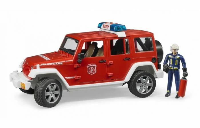 Bruder 2528 Jeep Wrangler Brandweer + Speelfiguur - Afbeelding 2