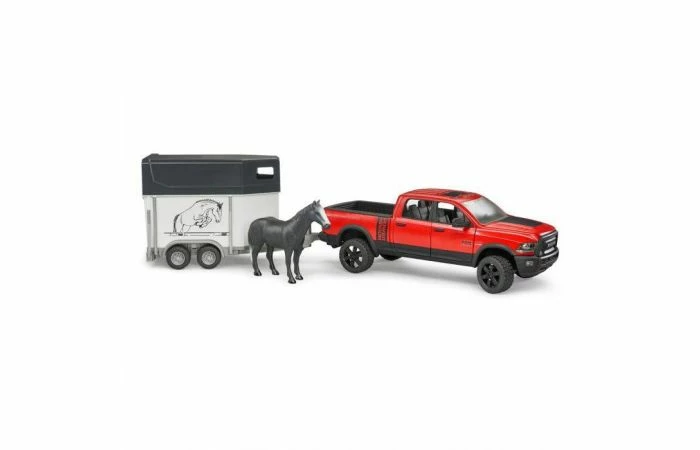 Bruder 2501 RAM 25 Power Wagon Met Paardenaanhanger En 1 Paard - Afbeelding 6