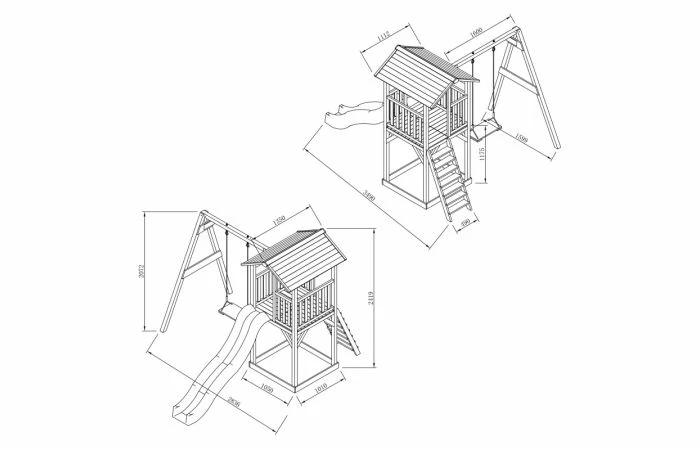 AXI Beach Tower Speeltoren Met Enkele Schommel Bruin - Afbeelding 14