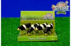 KIDS GLOBE FARMING Koeien Zwart Bont 4 St. 1:50