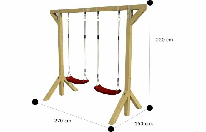 Woodvision Kinderschommel Dubbel Groen Geïmpregneerd - Afbeelding 3