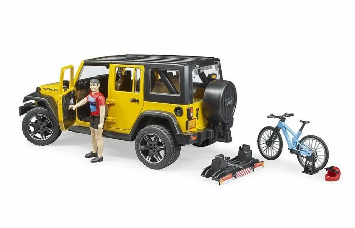 Bruder 2543 Jeep Wrangler Rubicon Unlimited Met Mountainbike En Fietser - Afbeelding 3