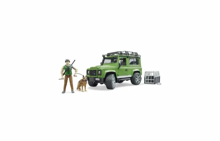 Bruder 2587 Land Rover Defender Station Wagon Met Boswachter En Hond - Afbeelding 2
