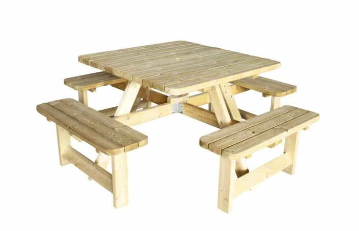 Woodvision Picknicktafel Vierkant, Groen Geïmpregneerd