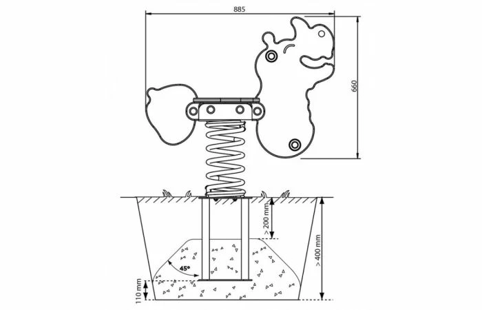 KBT Veerspeeltuig Neushoorn (plat Of Betonanker) - Afbeelding 2