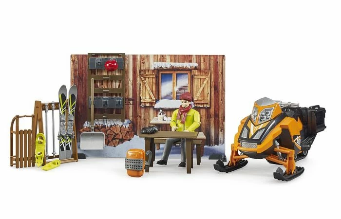 Bruder 63102 Berghut Met Snowmobil - Afbeelding 2