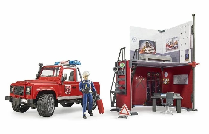 Bruder 62701 Brandweerkazerne Met Land Rover Defender - Afbeelding 2