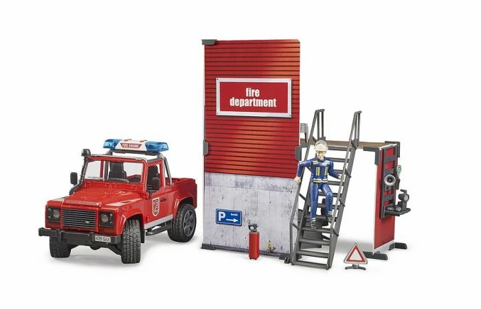 Bruder 62701 Brandweerkazerne Met Land Rover Defender - Afbeelding 4