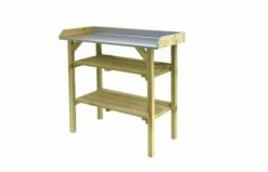 Woodvision Tuinwerkbank Grenen Met Zinken Blad, Groen Geïmpregneerd