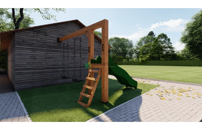 Outdoor Island Authentieke Schommel Met Glijbaan Woody - Afbeelding 6