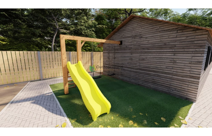 Outdoor Island Authentieke Schommel Met Glijbaan Woody - Afbeelding 4