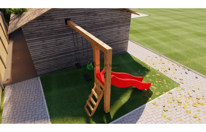 Outdoor Island Authentieke Schommel Met Glijbaan Woody - Afbeelding 5