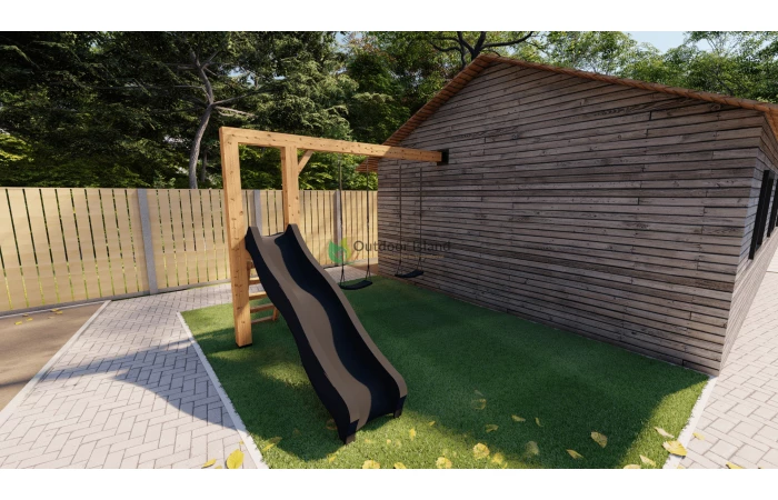 Outdoor Island Authentieke Schommel Met Glijbaan Woody - Afbeelding 2